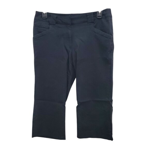 Harve B Women's Black Mid-Rise Super Stretch Career Dress‎ Capris Pants Size 8 - Picture 1 of 6